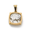 304 Stainless Steel Glass Rhinestone Pendants STAS-L281-010G-02-1