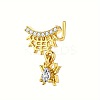 Brass Pave Clear Cubic Zirconia Dangle L-Shaped Nose Rings FS-WG9779A-08-1