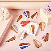 12Pcs 6 Colors Opaque Resin & Walnut Pendants RESI-TA0003-41-5