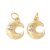 Rack Plating Eco-friendly Brass Micro Pave Clear Cubic Zirconia Charms KK-D072-01G-C-NR-1