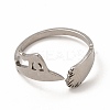 Non-Tarnish 201 Stainless Steel Wtch Broom and Hat Open Cuff Ring for Women LS-RJEW-K239-06P-1
