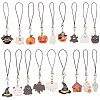 CRASPIRE 18Pcs 18 Styles Cell Phone Strap Charm Halloween Enamel Charm Hanging Keychain for Women AJEW-CP0005-59-1