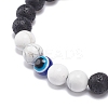 2Pcs 2 Style Natural Lava Rock & Gemstone Braided Bead Bracelets Set BJEW-JB08839-4