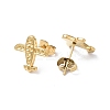 Ion Plating(IP) 304 Stainless Steel Plane Stud Earring Findings EJEW-I285-14G-2