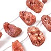 Electroplated Natural Druzy Agate Beads Strands G-N0259-05-1