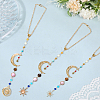 3Pcs 3 Colors Resin & Glass Pendant Decorations HJEW-SC0002-66-7