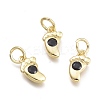 Brass Micro Pave Cubic Zirconia Pendants KK-P187-08E-G-1