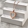 304 Stainless Steel Heart Urn Ashes Necklaces STAS-Z106-09RG-02-2