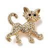 Cute Cat Shape Alloy Crystal Rhinestone Brooches for Backpack Clothes LS-JEWB-S028-05-1