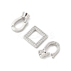 Brass Micro Pave Clear Cubic Zirconia Fold Over Clasps KK-U059-18P-2