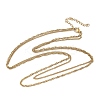 304 Stainless Steel Singapore Chain Double Layered Necklaces for Women NJEW-U050-02B-G-4
