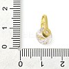 Flat Round Rack Plating Brass with Cubic Zirconia Pendants Charms KK-S396-21-3