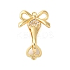 Brass Micro Pave Clear Cubic Zirconia Fold Over Clasps KK-S382-03G-1