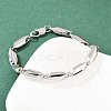 304 Stainless Steel Rhombus Link Chain Bracelets for Men Women BJEW-G766-03P-02-3