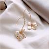 Alloy Pearl Bead Dangle Earrings FS-WG097D2-01-3
