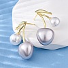 Cherry Brass Stud Earrings EJEW-V017-01D-G-3