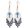 Glass Seed Beads Dangle Earrings EJEW-MZ00737-02-3