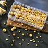 468Pcs 5 Style Brass Round Textured Spacer Beads KK-CJ0002-13-5