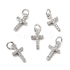 Brass Micro Pave Cubic Zirconia Charms KK-E068-VB259-2