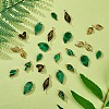 24Pcs 8 Styles Green Leaf Charm Pendant Alloy Enamel Leaves Charm Mixed Shape Pendant for  Jewelry Necklace Earring Making Crafts JX300A-3