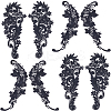4 Pairs 2 Style Polyester & Nylon Embroidery Flower Lace Appliques DIY-GF0009-09-1