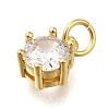 Brass Pave Cubic Zirconia Pendants KK-V002-23G-01-2