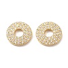Eco-Friendly Brass Micro Pave Cubic Zirconia Linking Ring KK-G045-10G-RS-1