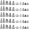 100Pcs 10 Styles Alloy Bead Cone FIND-SP0003-54-7