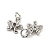 Brass Micro Pave Cubic Zirconia Pendants KK-G490-28B-P-2