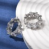 Square Brass Micro Pave Clear Cubic Zirconia Hoop Earrings EJEW-H108-07P-2