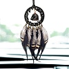 Irregular Nugget Woven Net/Web with Feather Pendant Decoration PW-WG89B61-01-2