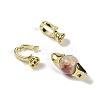 Natural Shoushan Stone with Brass Fold Over Clasps G-G141-03G-07-2