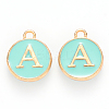 Golden Plated Alloy Enamel Charms X-ENAM-S118-05A-1