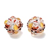 Christmas Theme Polymer Clay Rhinestone Beads with Resin X-RESI-Z045-01A-1