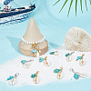 16Pcs 8 Styles Natural Shell Pendant Decorations HJEW-GO00214-4