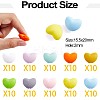 100Pcs Heart Silicone Beads for Keychain Making Cute Silicone Beads Bulk Silicone Bead Kit for Jewelry DIY Craft Making JX310A-2