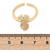 Rabbit Brass Micro Pave Clear Cubic Zirconia Open Cuff Rings RJEW-G343-02G-5