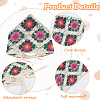 Flower Pattern Acrylic Fibers Knitted Triangle Headscarf AJEW-WH20001-82A-6