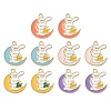 10Pcs 5 Colors Alloy Enamel Pendants ENAM-YW0002-72-1
