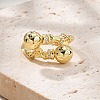 Rack Plating Brass Micro Pave Clear Cubic Zirconia Open Cuff Finger Rings for Women RJEW-M028-99G-3