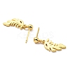 Rack Plating Brass Leaf Dangle Stud Earrings KK-C026-06G-2