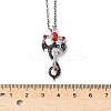 Alloy Siam Rhinestone Dragon Sword Pendant Necklaces LS-NJEW-V005-03AS-3