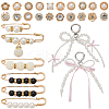 Alloy & Velvet & Polyester Pendants & Alloy Safety Pin Brooch AJEW-SP0002-07-6