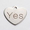 Non-Tarnish 201 Stainless Steel Heart Pendants STAS-L165-C27-1
