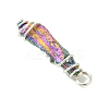 2Pcs Electroplated Natural Quartz Crystal Dyed Copper Wire Wrapped Pendants PALLOY-JF03171-02-5
