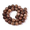 Natural Wood Lace Stone Wooden Jasper Beads Strands G-T143-30A-01-2