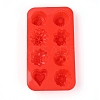 8-Cavity Floral & Heart Shaped Fondant Molds DIY-TAC0005-88-1