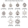100Pcs 10 Styles Tibetan Style Alloy Charms TIBEP-CJ0001-59-3