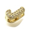 Brass Micro Pave Cubic Zirconia Letter Multi-Strand Links KK-D295-32G-10-2