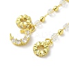 Brass Clear Cubic Zirconia Chain Moon European Safety Chain Charms KK-A236-04G-2